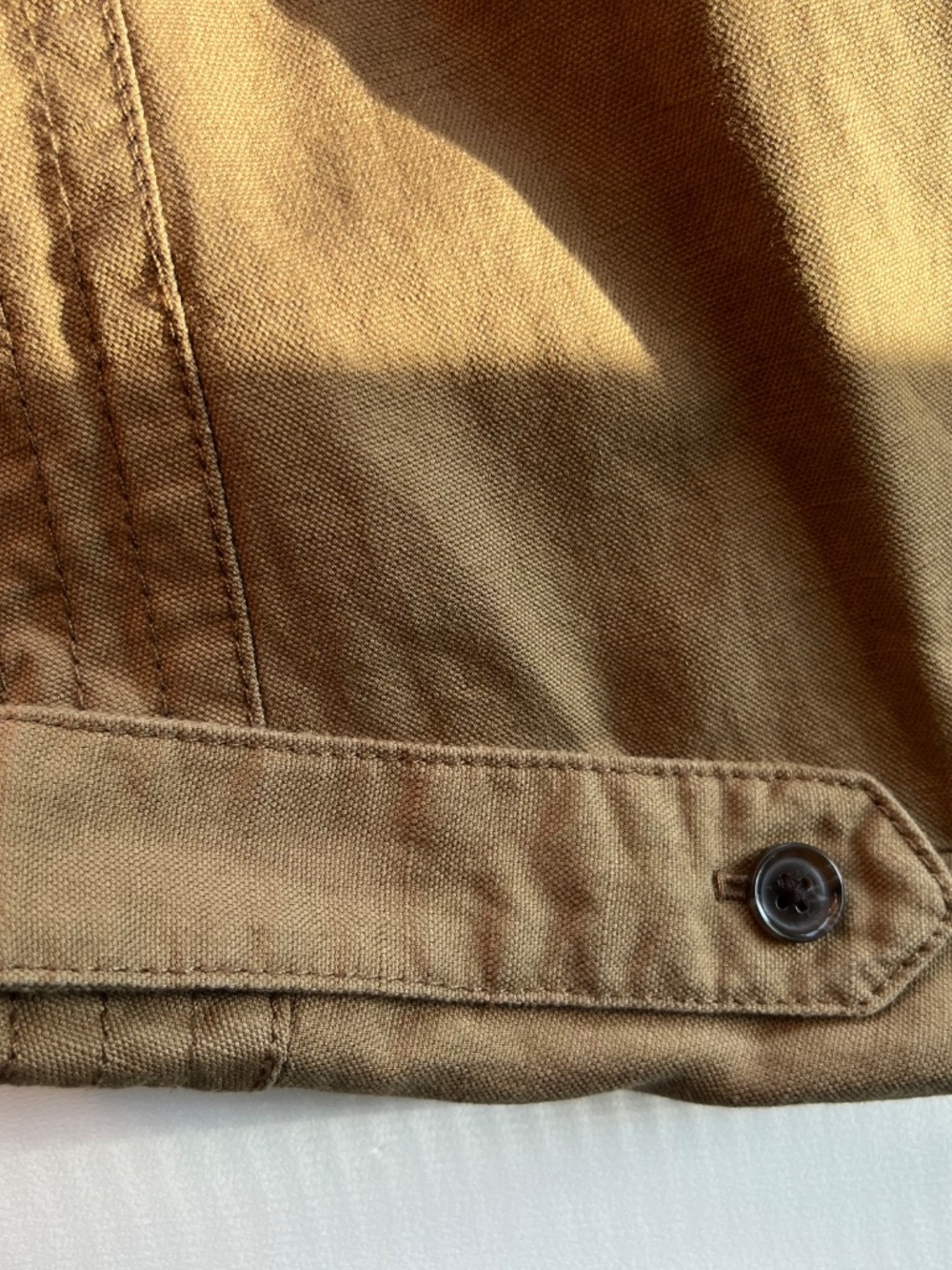 Banana Republic cotton +linen Sleeveless Dress in khaki, button-front size Large - Picture 8 of 14